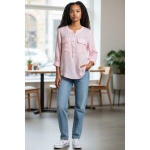 Y 2 K Kori American  LS Top,Size M-L,half Button Up,